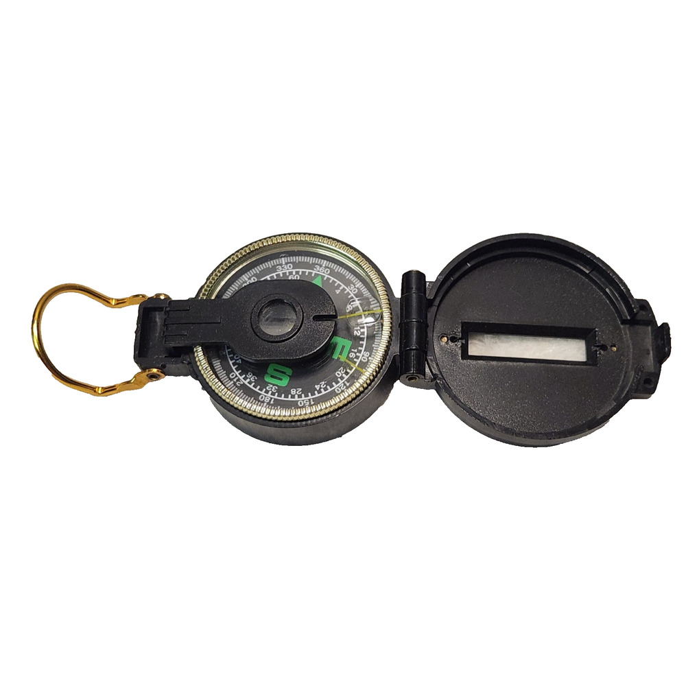 Engineer Compass Military Style Lensatic Black Plastic Portable Camping Hiking